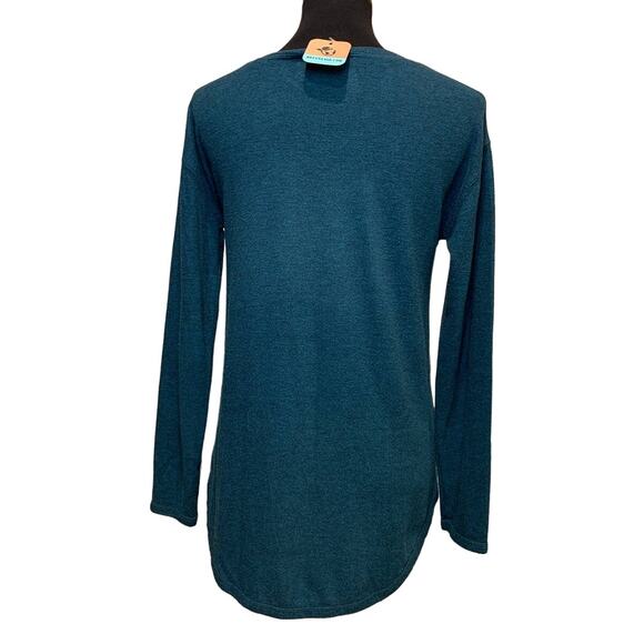 Hand Printed Upcycled Small Pumpkin Autumn Flower Bouquet Long Sleeve Sweater - Picture 3 of 3